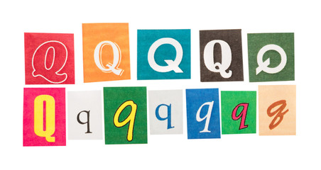 Q cut out letters