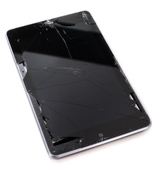 A broken tablet computer
