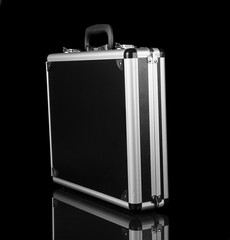 Silver steel suitcase