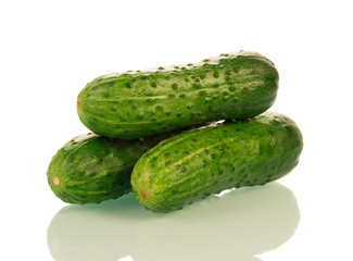 Fresh green cucumbers