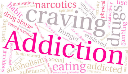 Fototapeta premium Addiction Word Cloud