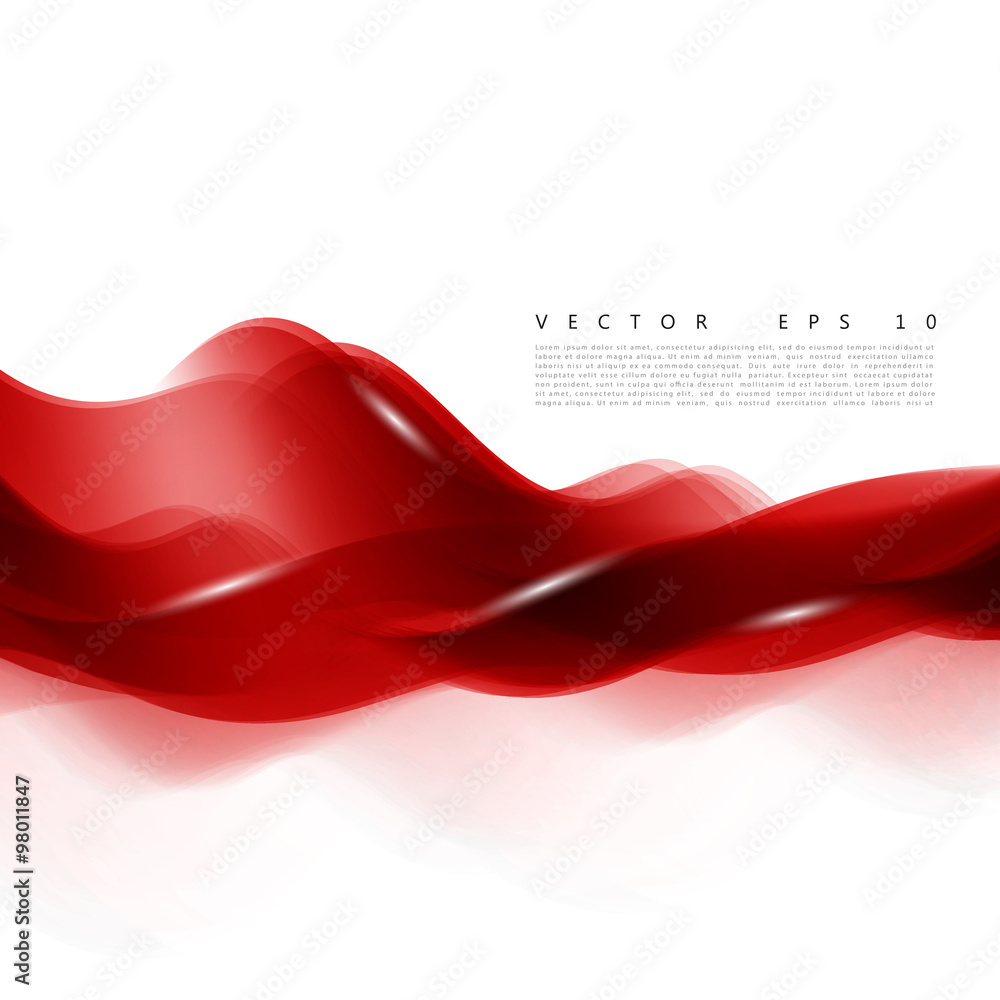 Sticker red background curve.