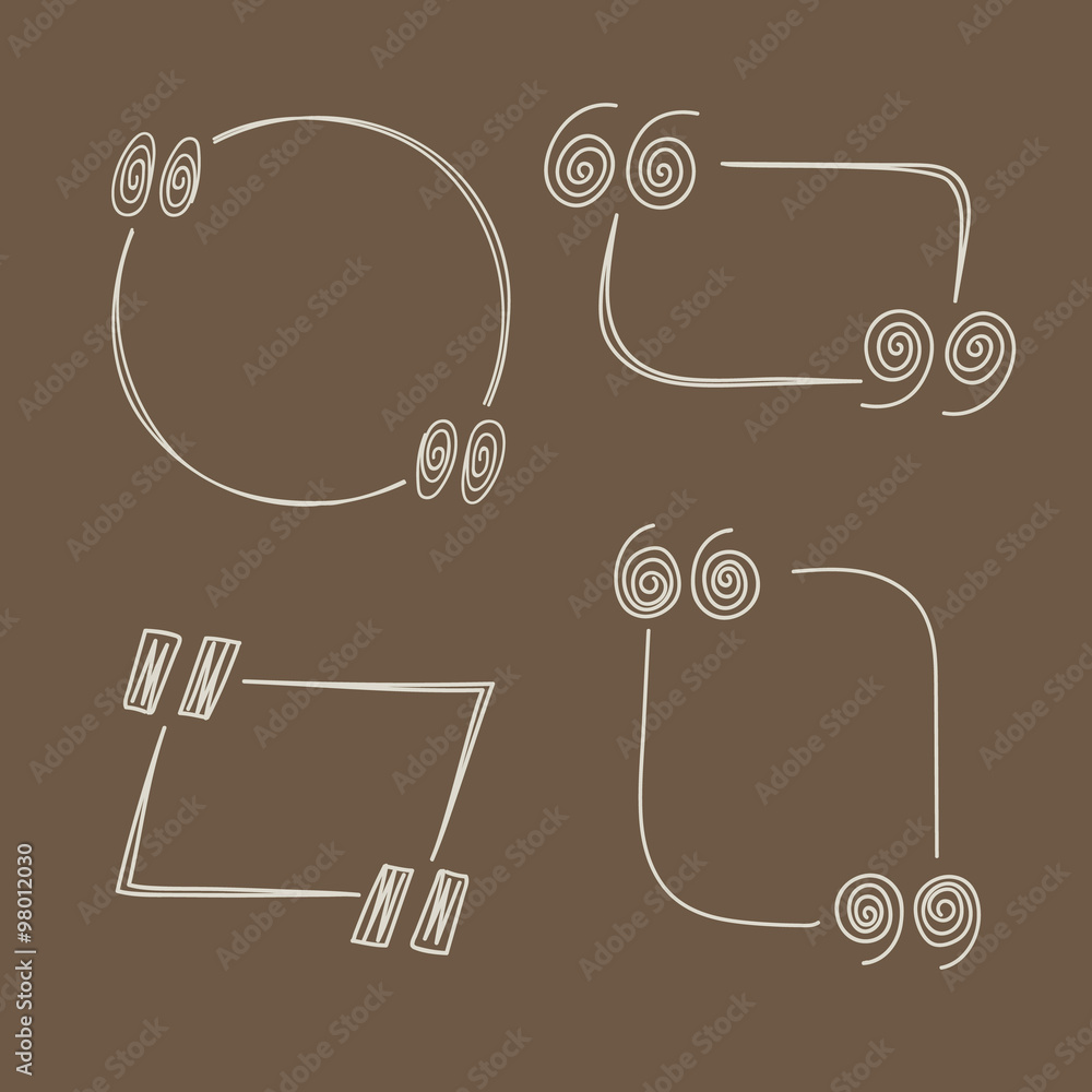 Aufkleber different hand-drawn quote templated set. design elements
