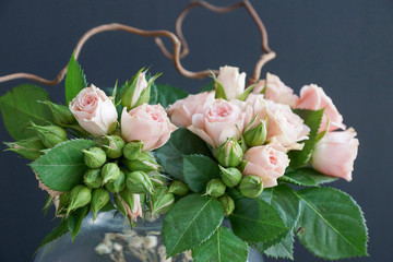 Arrangement of roses on a dark background