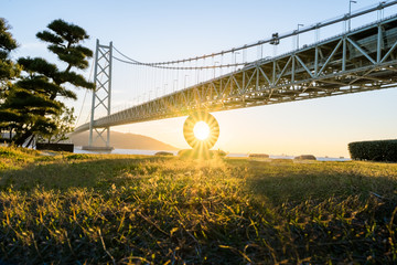 Kobe, Japan at the Akashi Kaikyo Ohashi Bridge