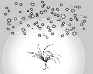 Fototapeta na wymiar Floral background with snowflake, element for design, vector illustration