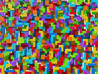 random elevated 3d blocks.