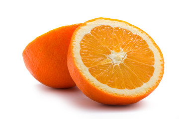 Sliced Orange on White Background