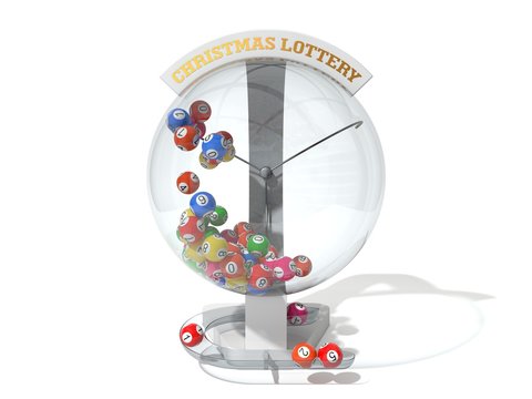 white Christmas lottery machine