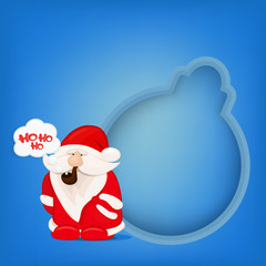 New year template card with smoking santa claus