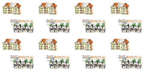 Ornament of the historic buildings in the center of Prague