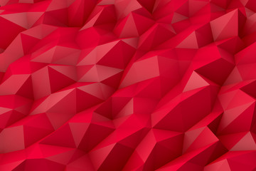 Naklejka premium Abstract low poly 3d red color background