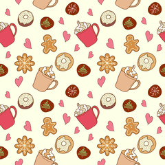 Pattern of coffee and sweets