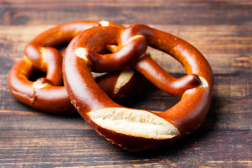 Freshly baked soft pretzel from Germany 