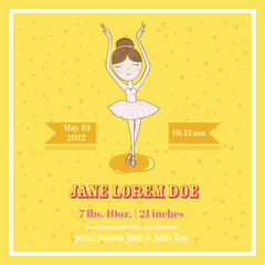 Cute Balerina Card - for Baby Shower, Birthday, Arrival © wooster