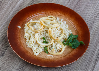 Squid risotto
