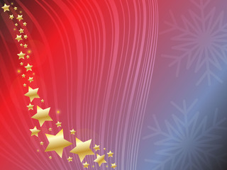 Christmas background with golden stars