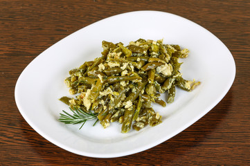 Roast green beans with egg