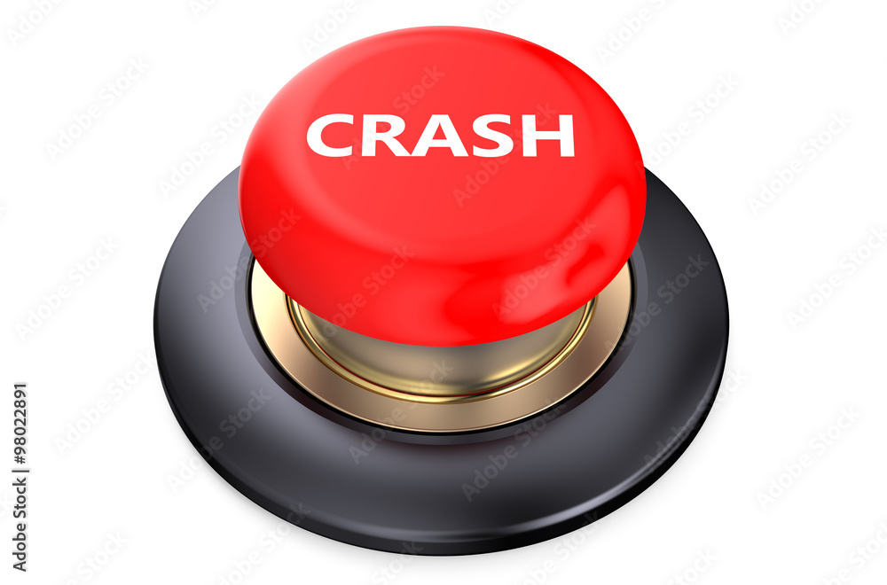 Poster crash red push button