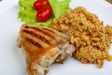Roast chicken with couscous
