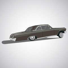 Vintage low rider logo, badge, sign, emblems, sticers and elements design. Pop art classic and retro old car - 98023671