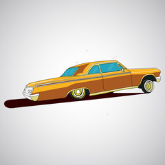 Vintage low rider logo, badge, sign, emblems, sticers and elements design. Pop art classic and retro old car - 98023676