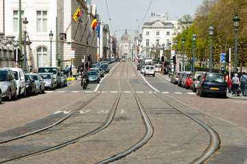 Tram Rails - Brussels - Belgium