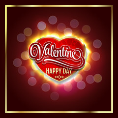 Happy Valentines Day. Creative graphic message for You design.Vector blurred background