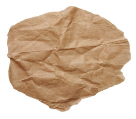 Obraz premium piece of brown crumpled paper isolated on white background 