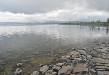 Rocky shore of the lake Keta.