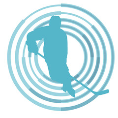 Ice hockey player in winter vector background
