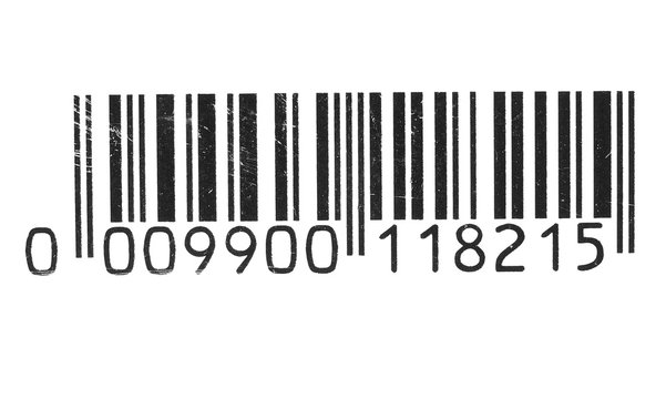 photo black barcode, tag for products isolated on white background,  with clipping path