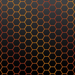 Black and Yellow  background of hexagonal mosaic.
