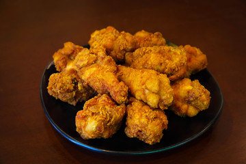 Fried chicken on white background