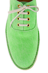 Tip of sport shoes isolated on white