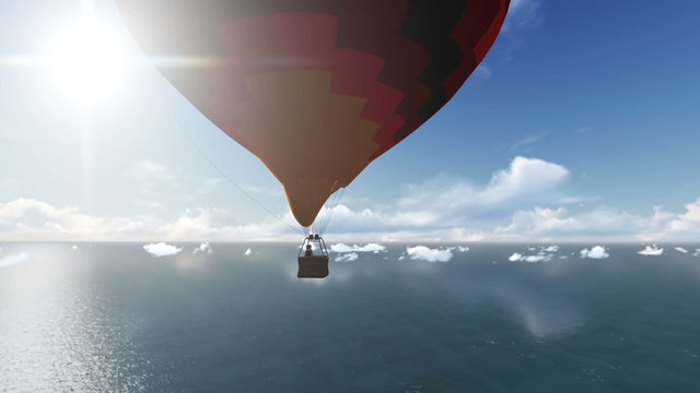 balloon flight over the sea