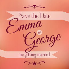 Save the date. Wedding invitation.