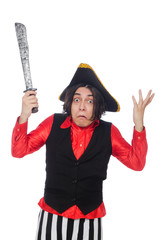 Funny pirate isolated on the white