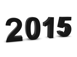 Black 2015 3D Numbers - Year Twenty Fifteen Isolated on White