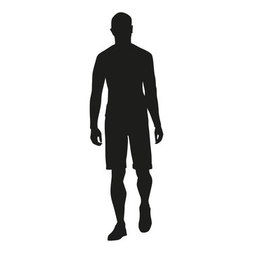 Man walking vector silhouette