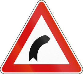 Slovenia road sign - Bend to right