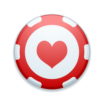 Hearts suit Poker chip