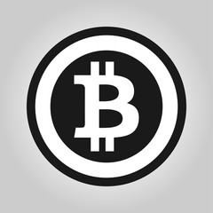 Bitcoin symbol in flat design. Vector illustration.