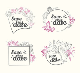 set of vector Save The Date