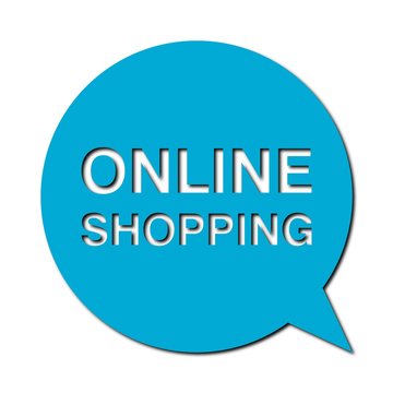 Speech Bubble online shopping with shadow