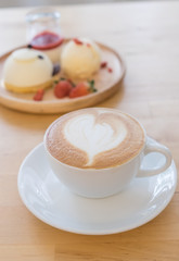 Cup of coffee with latte art