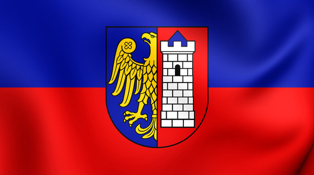 Flag of Gliwice City, Poland.