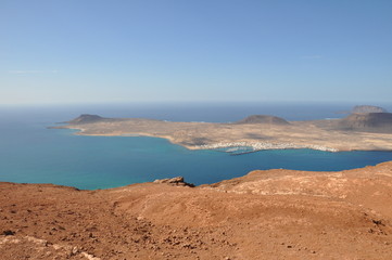 Blick nach La Graciosa auf Lanzarote