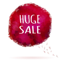 Low poly speech bubble with "Big Sale" text. Sales, discounts sigh