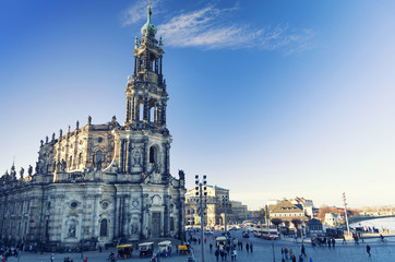 Fototapeta na wymiar catholic cathedral in Dresden, Saxony, Germany